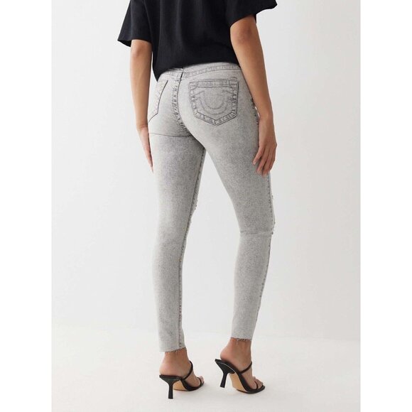 True Religion‎ Women's Jennie Mid Rise Super Skinny Jeans Size 28 Distressed - Picture 4 of 10